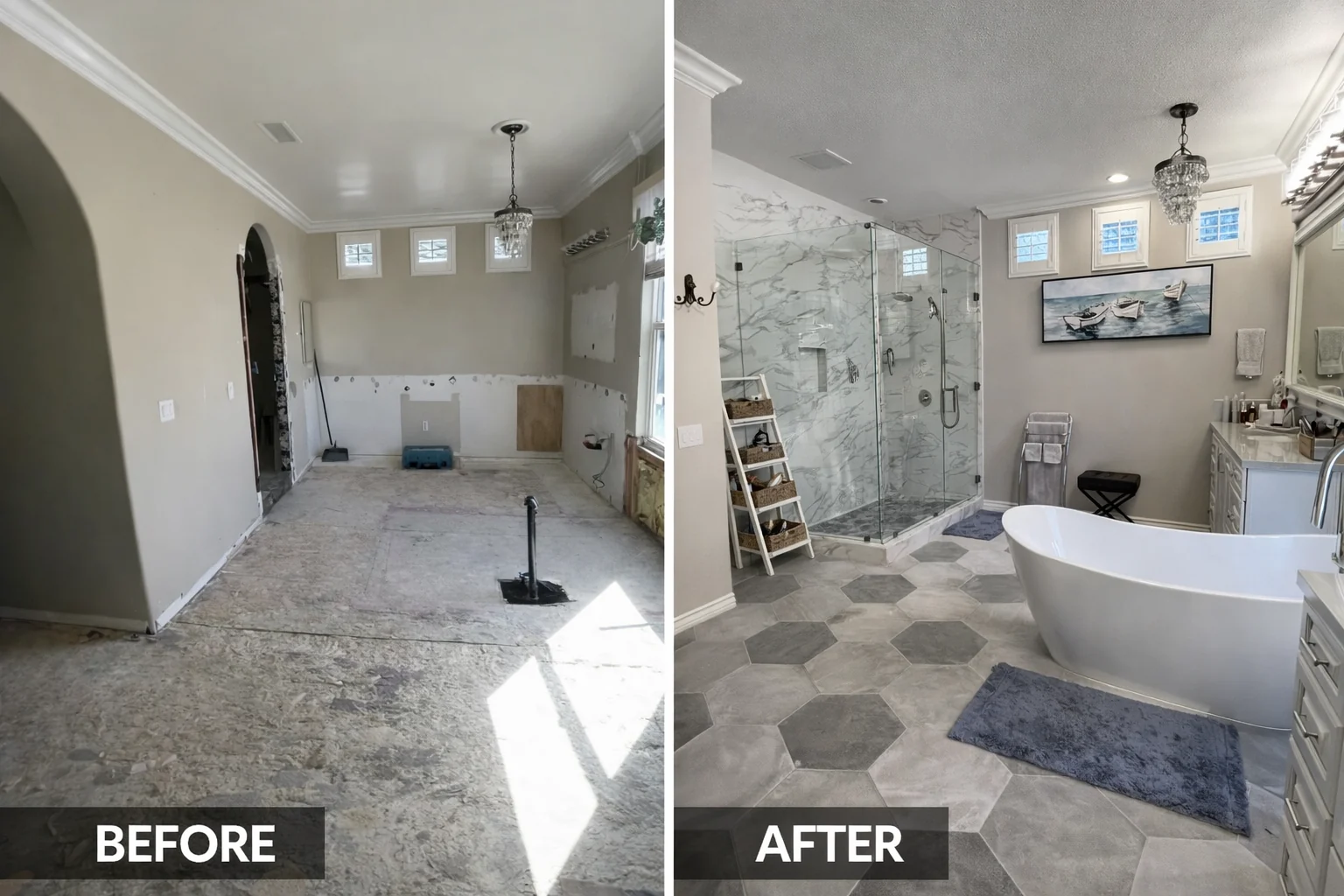 NexFix bathroom before and after